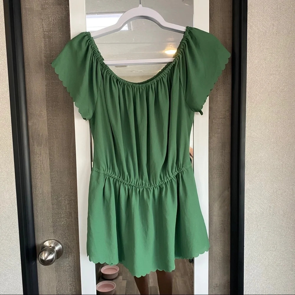 Postmark Anthropologie Scalloped blouse
